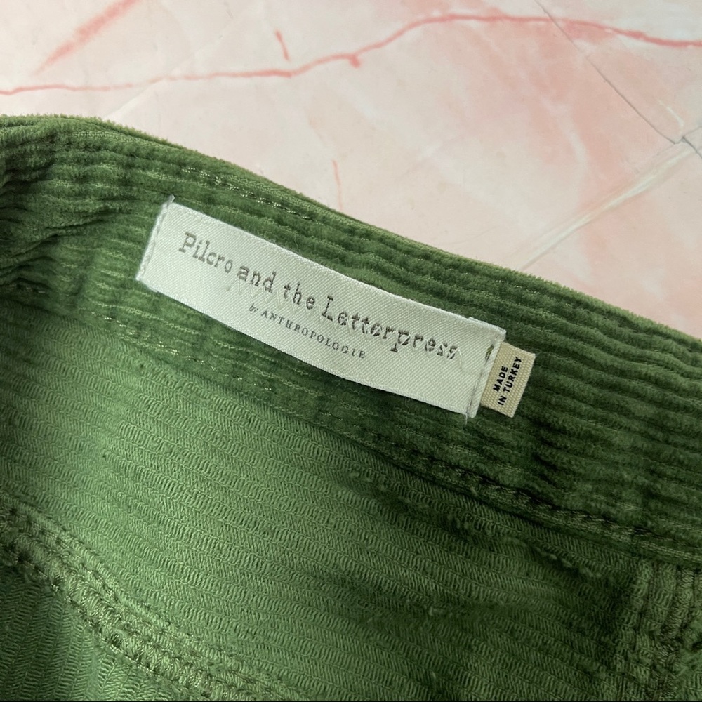Sold Anthropologie Pilcro green Corduroy Skirt - Picture 7 of 8